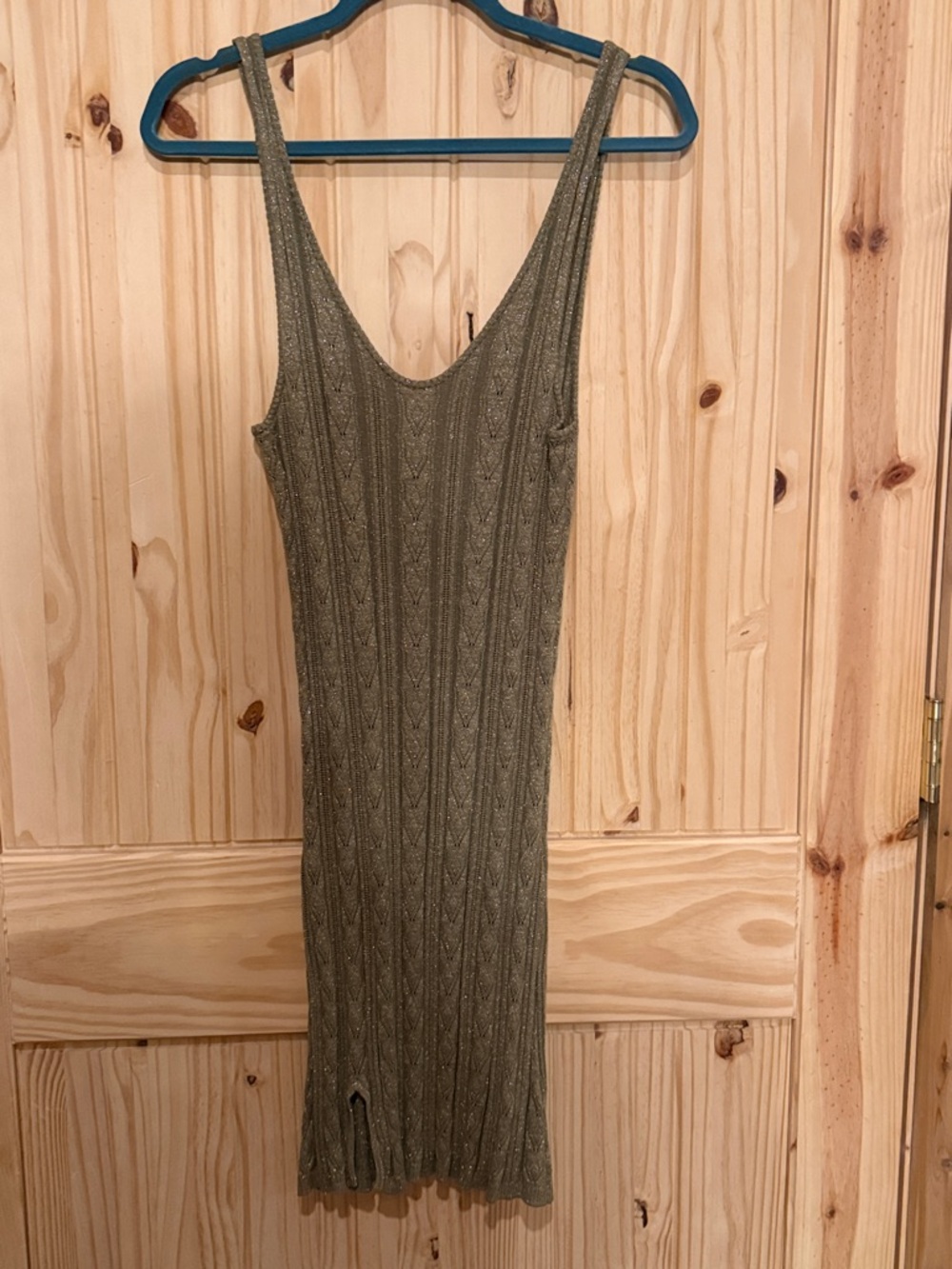 Spell Olive Green Sleeveless Midi Knit Dress